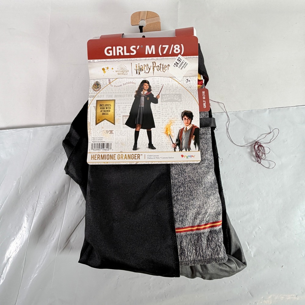 Harry Potter Hermione Granger Costume Dress Girls Size M 7/8 Disguise New - Picture 4 of 9